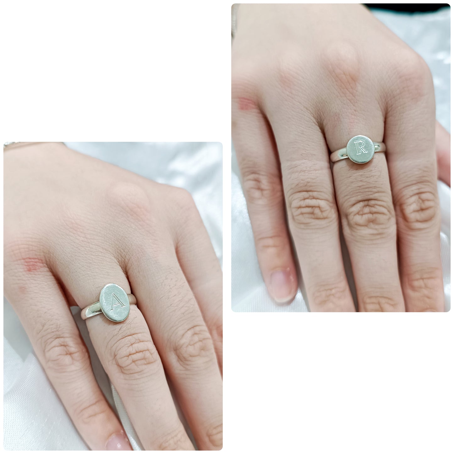 Anillo Platito Iniciales Plata