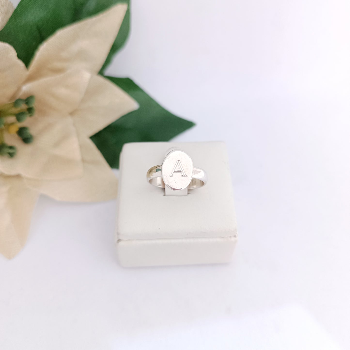 Anillo Platito Iniciales Plata