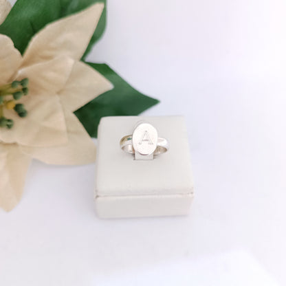 Anillo Platito Iniciales Plata