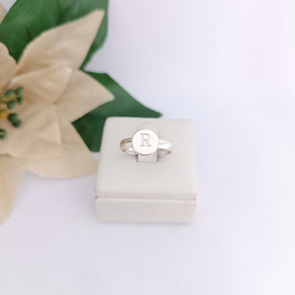 Anillo Platito Iniciales Plata