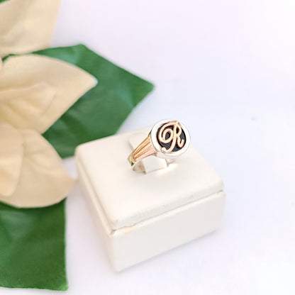 Anillo Iniciales y Onix