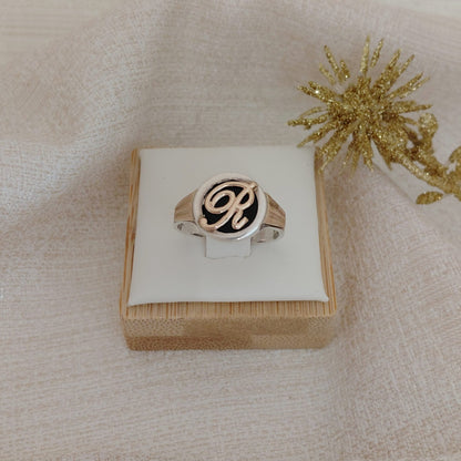 Anillo Iniciales y Onix