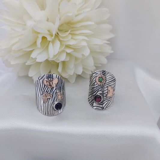 Anillos Texturados con Piedras
